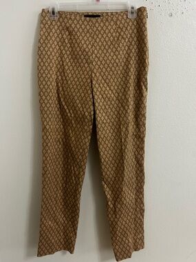 Piazza Sempione patterned tan and pink trouser pants